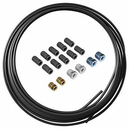 Picture of 4LIFETIMELINES PVF-Coated Steel Brake, Fuel, Transmission Line Tubing Coil and Fitting Kit, 1/4 x 25 ft