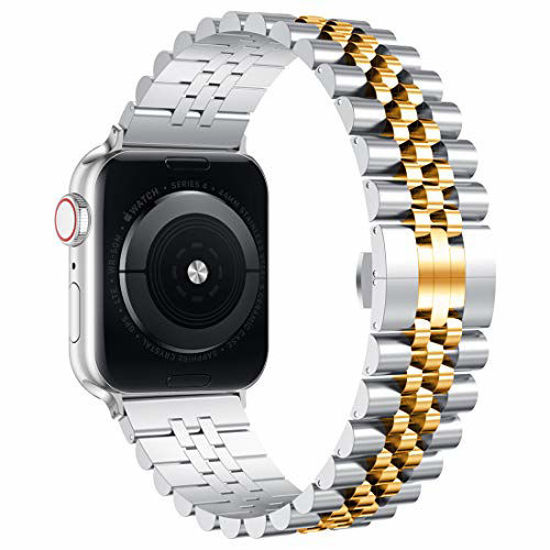 Amazon.com: CHANCHY Stainless Steel Band for Apple Watch Ultra/Ultra 2 Link  Bracelet 49mm 44mm 45mm 42mm, Metal Strap with Folding Clasp for Apple  Watch Series 9 8 7 6 5 4 3