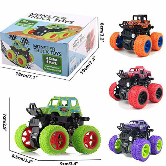 GetUSCart 4 Pack Monster Truck Toys for Boys and Girls, Inertia Car