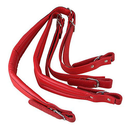 Picture of BQLZR Red Soft Artificial Leather Accordion Shoulder Harness Strap with Adjustable Buckles Pack of 2