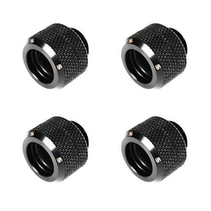 Picture of Barrow G1/4" to 12mm Hard Tubing Compression Fitting, Black, 4-Pack
