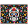 Picture of Allenjoy 7x5ft Day of The Dead Backdrop for Mexican Fiesta Sugar Skull Flowers Photography Background Dia DE Los Muertos Birthday Party Supplies Fiesta Banner Table Decor Decoration Photo Booth Studio
