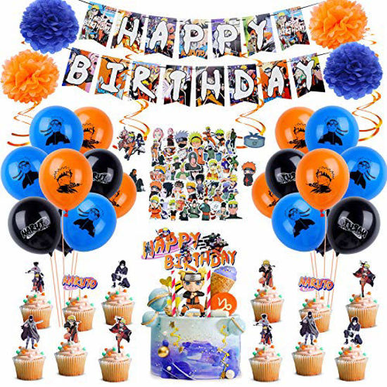 GetUSCart- Naruto Birthday Party Decorations for Kids, Naruto Party  Supplies Set Include Stickers, Naruto Happy Birthday Banner, Naruto Cake  Toppers, Latex Balloons for Fans Anime Party Decorations