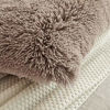 Picture of LIFEREVO 2 Pack Shaggy Plush Faux Fur Decorative Throw Pillow Cover Velvety Soft Cushion Case (Khaki, 20"x26")