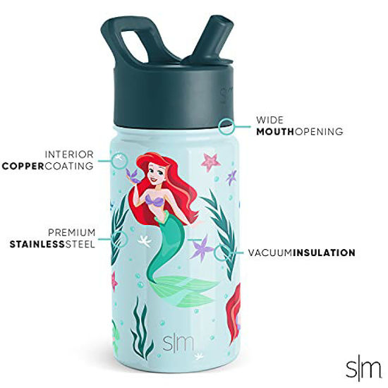GetUSCart Simple Modern 14oz Disney Summit Kids Water Bottle Thermos with Straw Lid