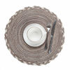 Picture of SHACOS Round Placemats Set of 6 Braided Glitter Round Table Placemats 15 inch for Wedding Holiday Party (Multicolor - Light Coffee, 6)