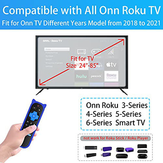GetUSCart- Pack of 2 Remote Control Replacement Compatible with All Onn  Roku TV Remote, Universal for Onn 24" 32" 43" 40" 50" 55" 58" 65" 70" Roku  TV with Remote Cover, No