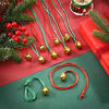Picture of Christmas Bell Necklaces Large Jingle Gold Bell Necklaces for Craft Holiday Party Supplies, Red and Green Cords (48 Pieces)