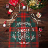 Picture of 3 Pieces Apron Christmas Kitchen Cooking Buffalo Plaid Apron Adjustable (Elegant Style)
