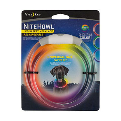 Picture of Nite Ize, Inc. NHOMR-07S-R3 NiteHowl Mini Rechargeable LED Safety Disc-O Select, Light Up Pet Necklace for Small Puppies, Choose Color-Changing Dog Collar