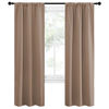 Picture of NICETOWN Kitchen Window Blackout Curtains - Window Treatment Thermal Insulated Rod Pocket Small Blackout Draperies/Drapes for Bedroom/Kitchen (Cappuccino, Set of 2, 34 inches Wide by 72 inches Long)