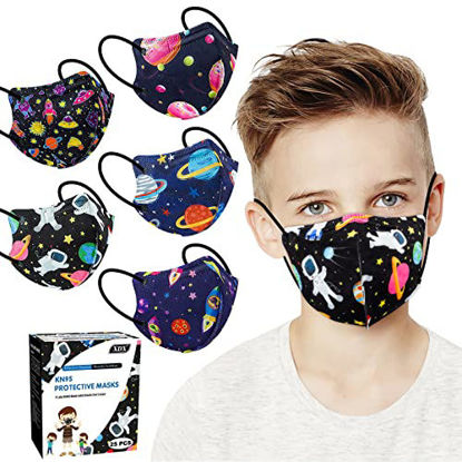 Picture of XDX KN95 Face Masks for Kids, 25PCS Individually Wrapped Space Disposable Face Masks for Boys and Girls, 5 Layers Masks Kids KN95, Breathable & Comfortable, Filter Efficiency 95%