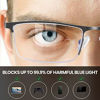 Picture of 4 Pack Reading Glasses for Men, Mens Metal Frame Blue Light Blocking Readers