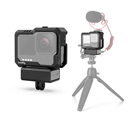 Picture of SmallRig HERO10 Black Cage/HERO9 Cage for GoPro with 2 Cold Shoe Mounts for Mic and Led Video Light for GoPro HERO9 Black 3083