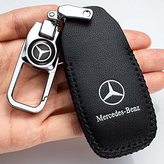 Genuine Leather Car Key Cover key case Suit for Mercedes Benz E Class, 2018  up S Class, 2017 2018 W213 Key Fob cover Smart Car Remote key Holder