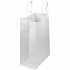 Picture of [50 Pack] Heavy Duty White Paper Bags with Handles 13 x 10 x 5" 12 LB Twisted Rope Retail Shopping Gift Durable Barrel Sack