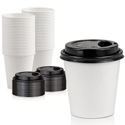 [200 Pack] 8oz White Paper Coffee Cups - Disposable Paper Cups - Hot Drink,  Tea, Coffee, Cappuccino, Hot Chocolate, Chai, Chai Latte, Hot Cup, Office