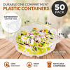 Picture of [50 Pack] Clear Hinged Plastic Containers - Single Compartment Clamshell Take Out Containers for Cake, Pastry, Salad - Disposable Plastic Togo Boxes with Lids for Home, Bakery, and Food Business