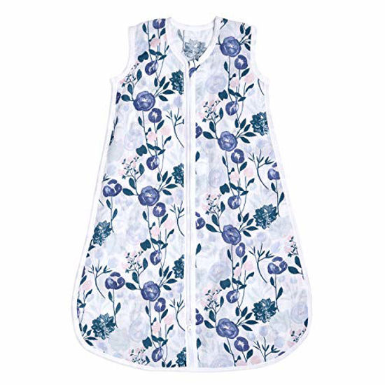 Picture of aden + anais Essentials Classic Sleeping Bag, 100% Cotton Muslin, Wearable Baby Blanket, Flowers Bloom, Large, 12-18 Months
