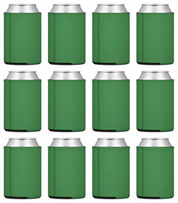 Picture of TahoeBay 25 Neoprene Can Sleeves for Standard 12 Ounce Cans Blank Beer Coolers (Kelly Green, 25)