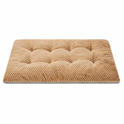 Picture of Fuzzy Deluxe Pet Beds, Super Plush Dog or Cat Beds Ideal for Dog Crates, Machine Wash & Dryer Friendly (23" x 35", L-Mocha)