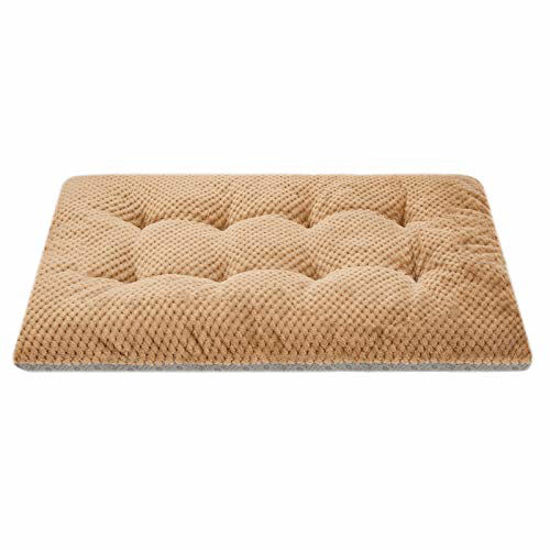 Picture of Fuzzy Deluxe Pet Beds, Super Plush Dog or Cat Beds Ideal for Dog Crates, Machine Wash & Dryer Friendly (23" x 35", L-Mocha)