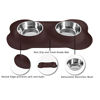 Picture of Hubulk Pet Dog Bowls 2 Stainless Steel Dog Bowl with No Spill Non-Skid Silicone Mat + Pet Food Scoop Water and Food Feeder Bowls for Feeding Small Medium Large Dogs Cats Puppies (M, Chocolate)