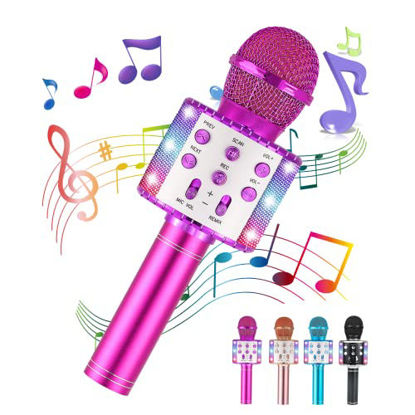 Picture of Wireless Bluetooth Karaoke Microphone for Kids, Portable Handheld 5 in 1 Karaoke Mic Speaker Machine Birthday Home Party Gift for Kid Adults