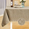Picture of Mebakuk Rectangle Table Cloth Linen Farmhouse Tablecloth Waterproof Anti-Shrink Soft and Wrinkle Resistant Decorative Fabric Table Cover for Kitchen (Oblong 60 x 104 Inch (8-10 Seats), Mocha)