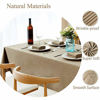 Picture of Mebakuk Rectangle Table Cloth Linen Farmhouse Tablecloth Waterproof Anti-Shrink Soft and Wrinkle Resistant Decorative Fabric Table Cover for Kitchen (Oblong 60 x 104 Inch (8-10 Seats), Mocha)
