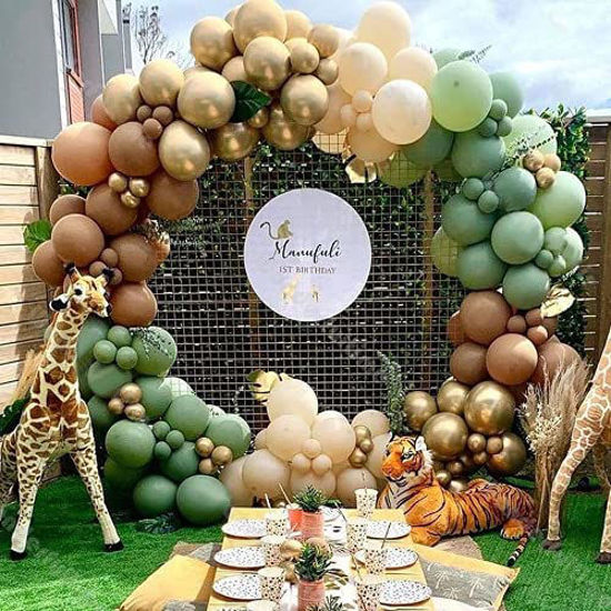 GetUSCart- Olive Green Gold Balloons Garland Arch Kit, Jungle