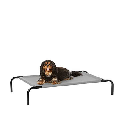 Picture of Amazon Basics Cooling Elevated Pet Bed, Small (36 x 22 x 7.5 Inches), Grey