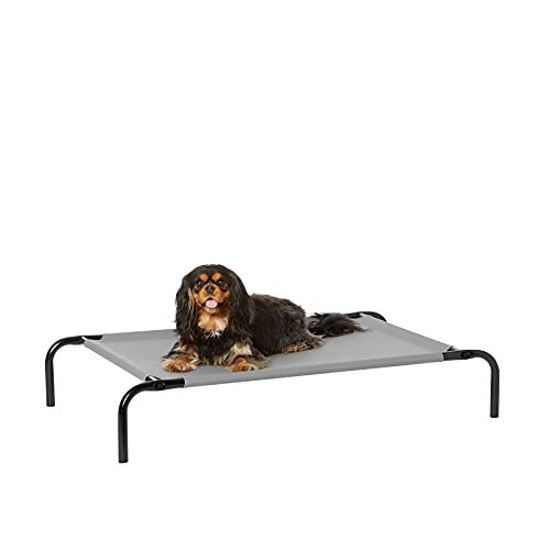 GetUSCart Amazon Basics Cooling Elevated Pet Bed Small 36 x 22 x 7.5 Inches Grey