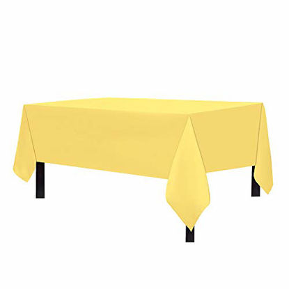 Picture of Romanstile Rectangle Tablecloth 60 x 120 inch - Waterproof and Wrinkle Resistant Washable Polyester Table Cloth for Kitchen Dining/Party/Wedding Indoor and Outdoor Use Table Cover (Yellow)