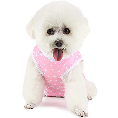 Recycled Fabric Surgical Onesies for Female Male Doggy Pet Post-Operative Vest Shirt Alternative Cone E-Collar Abdominal Wounds Protector Bee/L Etdane Recovery Suit for Dog Cat After Surgery