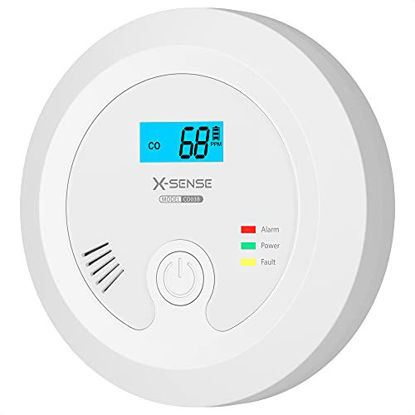 Picture of X-Sense Carbon Monoxide Alarm Detector, Replaceable Battery-Operated CO Alarm Detector with Digital Display, CO03B