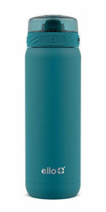 Picture of Ello Cooper Vacuum Insulated Stainless Steel Water Bottle with Anti-Microbial Silicone Straw, 22 oz, Antigua