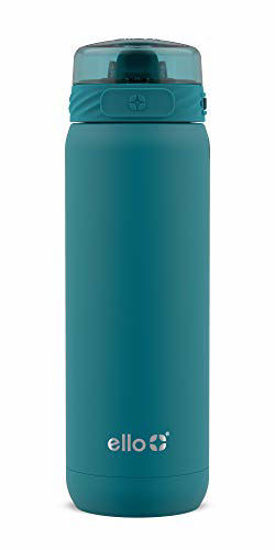 Picture of Ello Cooper Vacuum Insulated Stainless Steel Water Bottle with Anti-Microbial Silicone Straw, 22 oz, Antigua