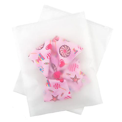 Picture of Frosted Slide Zip Plastic Bags for Packaging Products - 8x10" - 100 Pack - Plastic Packaging Bags - Zip Bags for Packaging - Plastic Zip Bags - Frosted Zipper Bag