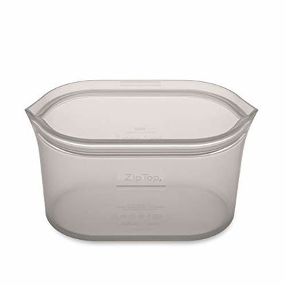 Picture of Zip Top Reusable 100% Platinum Silicone Container, Made in the USA - Large Dish - Gray