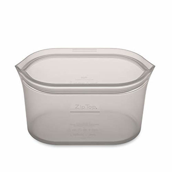 Picture of Zip Top Reusable 100% Platinum Silicone Container, Made in the USA - Large Dish - Gray