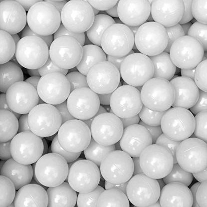 Picture of MoonxHome Ball Pit Balls Crush Proof Plastic Children's Toy Balls Macaron Ocean Balls 2.15 Inch Pack of 100 White&Green&Pink