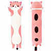 Picture of shangman Lovely Plush Cat Doll Cute Cartoon Soft Stuffed Kitten Pillow Long Throw Sleeping Pillow Doll Toy Gift for Kids Girlfriend Multiple Size (Pink,70cm/27.5in)