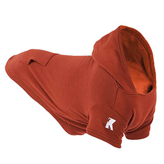 Picture of Koneseve Dog Hoodie Fleece Puppy Clothes Warm Sweater with Hat Cat Hooded Shirt Pet Basic Hoodies Sweatshirt for Small Medium Large Dogs with Pocket Doggie Soft Winter Pullover Coat (Red 4XL)