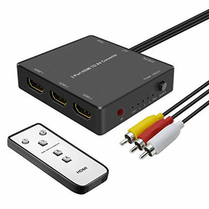 Picture of 3 Port HDMI to AV Converter HDMI to RCA Adapter, HDMI to Video Audio Converter for Fire Stick Roku PS3 Xbox Blu Ray Player DVD HD TV Box