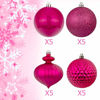 Picture of KI Store 20ct Christmas Ball Ornaments Shatterproof Christmas Decorations Large Tree Balls for Holiday Wedding Party Decoration, Tree Ornaments Hooks Included 3.15 (80mm Hot Pink)