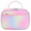 Picture of Kids Lunch Box Girls Insulated Lunch Cooler Bag Rainbow Reusable Lunch Tote Kit for School Travel (Y064 Rainbow)