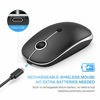 Picture of Type C Wireless Mouse, Vssoplor Dual Mode 2.4G Wireless Mouse USB C Cordless Mice with Nano USB and Type C Receiver Compatible with PC, Laptop, MacBook and All Type C Devices-Black and Silver