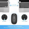 Picture of Type C Wireless Mouse, Vssoplor Dual Mode 2.4G Wireless Mouse USB C Cordless Mice with Nano USB and Type C Receiver Compatible with PC, Laptop, MacBook and All Type C Devices-Black and Silver