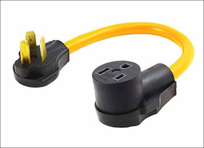 Picture of 220 Adapter Plug 20Inch 10-30P to 6-50R Heavy Duty 30 Amp(Dryer Male) Plug to 50 Amp (Welder) Socket Adapter Cable, Adapter Cord 30A Dryer 10-30P to Welder 6-50R 50A, Welding Adapter 6-50, 250V